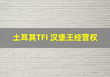 土耳其TFI 汉堡王经营权